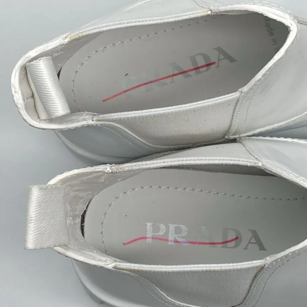 Prada Monolith Leather Lug-Sole Chelsea Boots size 37 - Picture 11 of 16